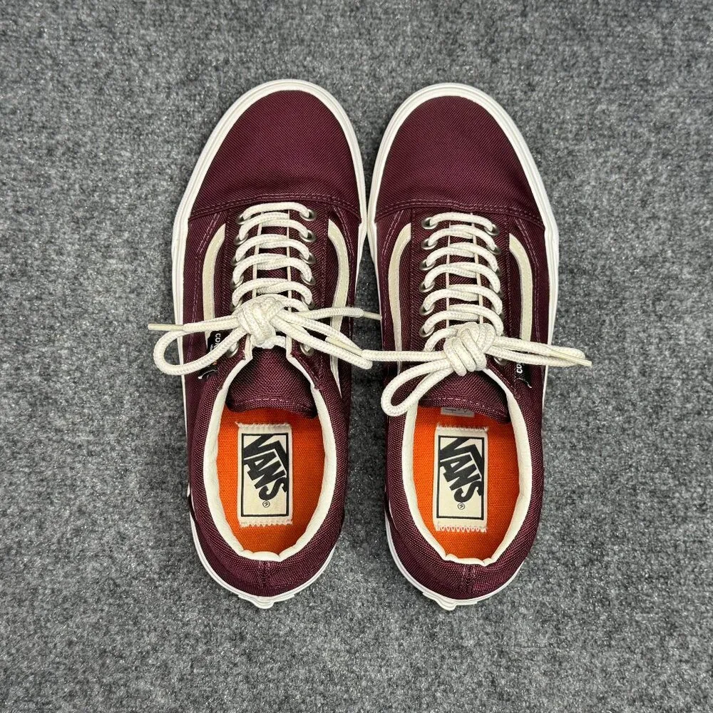 Vans Old Skool Sneakers Mens Size 10.5 Maroon Cordura Fabric Low Lace Retro Shoe